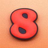 PVC Two Digital Fonts Shoe Charms Shoes Accessories Croc Shoe Buckle Decorations Shoe Ormaments fit JIBZ Party Kid's