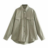 Women Solid Color Cotton Oversized Jacket Coats Batwing Sleeve Turn Down Collar Outerwear Female Fashion Autumn