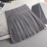 Autumn winter a-line thick short SWEATER Skirt Women good quality cute pleated mini skirt female elegant knit