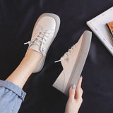 Square Toe White Tennis Women's Shoes Fashion Design Offers Free Shipping
