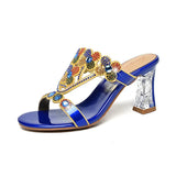 Slippers Women Wear Fashionable Water Drill Sandals Summer New Open-Toed Sandals Low-Heeled
