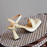 Breakj Summer Thick-Soled Women's Shoes With Fashion Square High Heels Thick Heel Waterproof Table Barbie Powder Sandals