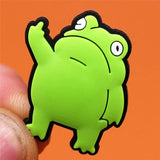 Shipping Funny Shoe Designer Charms Accessories PVC Arrogant Cute Frogs Croc Jibz Buckle Decorations fit Party Kids