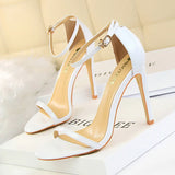 Breakj Fashion Ultra High Heel Patent Leather Open Toe With Sandals Summer Sexy Nightclub Women High