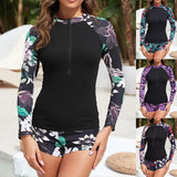2025 New Ladies Swimsuit Printed Long-Sleeved Swimsuit Surf