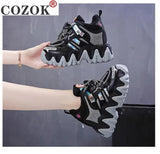 Spring New Breathable Mesh Women Casual Shoes Fashion Comfortable Lace Platform Sneakers Women Vulcanized Shoes