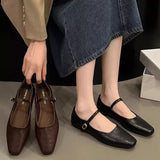 Jane Small Leather Shoes Spring 2024 New Temperament French Small Heel Shoes With Skirt Evening Wind Gentle Single