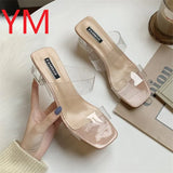 Sexy HOT Clear High Heels Slippers Women Sandals Summer Shoes Woman Transparent High Pumps Wedding Jelly Buty Damskie