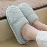 Quality Men Women Slippers Winter Warm Down Cotton Slippers Autumn Winter Thick Bottom Indoor Home Soft Comfortable