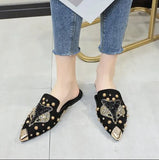2022Luxury Women Mules Ladies Summer Chinese Slippers Women Shoes 2019 New Low Heels Flat Casual Shoes Woman Flip
