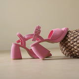 2023 Chunky High Heel Women's Sandals Platform Ankle Strap Buckle Sandals European Fashion Party Sandals Spring