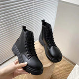 Breakj Boots Women 2025 New Lady British Wind Black Increases Short