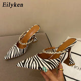 2022 New Zebra Women Pumps Fashion Crystal Slingback High heels Party Strange Style Wedding Bride Shoes Size