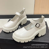 Head Small Leather Shoes Female British Wind 2023 New Spring Jk Uniform Thick Platform Korean Version Lady Mary Jane