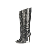Autumn and Winter Women's European and American Fashion All-match High-heeled Over-the-knee Boots Warm Pointed Toe