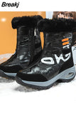 Women Ankle Boots Waterproof Keep Warm Black Snow Boots 2023 New Ladies Zip Boots Chaussures Femme Booties
