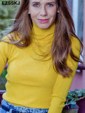 Women high neck Sweater Pullovers Turtleneck Autumn Winter Basic Women Sweaters Slim Fit