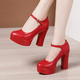 Breakj 6Cm Silver Heeled Show Shoes Thick-Singing Leather Shoes Thick-Soled Model Single-Shoe Large-Size Working