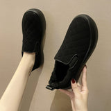 Breakj Shoes Women A Foot Trot Lazy Hairy Shoes Plus Velvet Warm Winter Wear Fashion Flat Bean Cotton