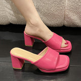 Breakj Summer New Women's Side-On Solid-Color Candy Color Thick And Stylish One - Cool