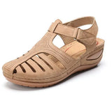 Breakj Retro-Bag-Headed Sandals Women's Summer New Hole Shoes Thick-Soled Round-Headed Slope And Octage Fish
