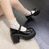 White Platform Pumps for Women Super High Heels Buckle Strap Mary Jane Shoes Woman Goth Thick Heeled Party Shoes
