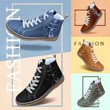 2021 Women Boots Plus Cotton Leather Boot Booties Women's Non Slip Snow Boots Lace Up Hemp Rope Martin Boot Botas