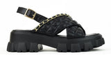 Summer Sandalias Women Luxery Chain Sandals Female Fashion Open Toe Shoes Comfort Outside Platform Flats Laides Plus