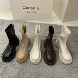 White Thin Martin Boots Children's Shoes 2024 New Summer Brown Korean Ankle Boots Black