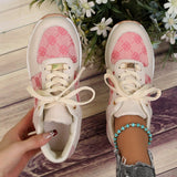 Shoes Women 2025 New Large-Size Flower Tie Color Permeable Women's Leisure Sports Single