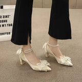 Breakj Wedding Shoes Female 2023 New Bride Main Wedding Dress Show He Two Wear Thick Heel Pregnant Women Not Tired High Heel