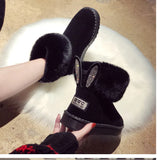 2021 New Women Winter Snow Boots Velvet Padded Shoes Boots Outdoor Fur Keep Warm Shoes Female Solid Casual