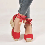 Sandals 2021 Wedge Hemps Heels Platform Summer Ladies Shoes Thick Bottom Fashion Casual Pumps Female Footwear Plus Size