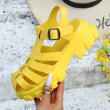 Sandals Woman 2022 Platform Shoes Women's Chunky Sneakers Roman Beach Black Heels Gothic Luxury Brand Shoe yellow