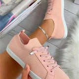 blue pink Shoes Woman Flats basket Comfortable Mesh Lace up Sneakers Women Chaussure Femme Vulcanize Shoes sneakers