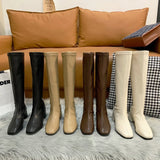 Knee Boots Female 2023 Autumn Winter New British Style Fashion Small Show Thin Tall Heel Knight Female