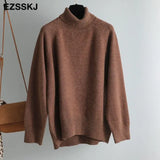 thick big Autumn Winter o-neck oversize Sweater Pullover Women warm chic female loose cashmere Basic wool Sweaters
