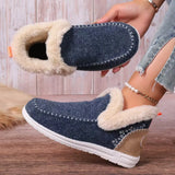 Breakj Size Ankle Boots Female 2024 Winter New Suede Snow Boots Female 43 Size Polyurethane