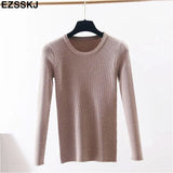 clothes Knitted woman sweaters Pullovers spring Autumn Basic women's jumper Slim women's sweater cheap pull long