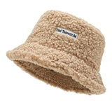 Hat Solid Artificial Fur Warm Female Cap Faux Fur Winter Bucket Hat for Women Outdoor Sunscreen Sun Hat Panama Cap