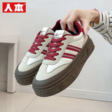 Breakj 2025 Spring Small White Shoes New Korean Ins Female Students Heighten Platform Sports Board Shoes Casual
