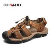New Male Shoes Genuine Leather Men Sandals Summer Men Shoes Beach Sandals Man Fashion Outdoor Casual Sneakers Size