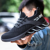 Safety Shoes Men Anti-puncture Work Sneakers Male Shoes Adult Work Boots Steel Toe Shoes Security Boots Work