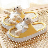 Home Cute Bear Slippers Cartoon Shoes Non-slip Soft Warm House Slipper Indoor Bedroom Couples Floor Autumn Winter 2021