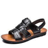 Breakj New Men's Plus Size Casual Sandals 45 Cowhide Beach Shoes 46 Cool Slippers 47 Men's