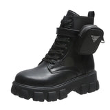 Breakj New Large-Size Ladies Pocket Locomotive Boots Female British Wind Thick Bottom With Short Barrel Knight Martin
