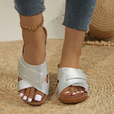 Women Wedge Sandals Premium Orthopedic Open Toe Sandals Vintage Anti-Slip Leather Casual Female Platform Retro