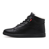 2019 Autumn Winter Leather Ankle Snow Men Boots Shoes With Fur Plush Warm Male Casual Boot Sneakers Male PU Winter