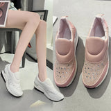 New Large Size Women's Shoes With Thick Glitter, Solid Color Cover, Breathable Feet, Light And High