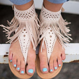 Flat Women Shoes 2021 Ladies Sandals Retro Suede Soulier Summer Bohemia Shoes Low Heels Women Flip Flops Buckle